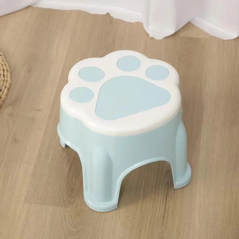 Scaun Cartoon Labă de Urs Acasă Vânzare cu Ridicata Plastic Îngroșat Anti-Alunecare Scaun Mic Baie Picior Pridvor Scaun Culoare Solidă