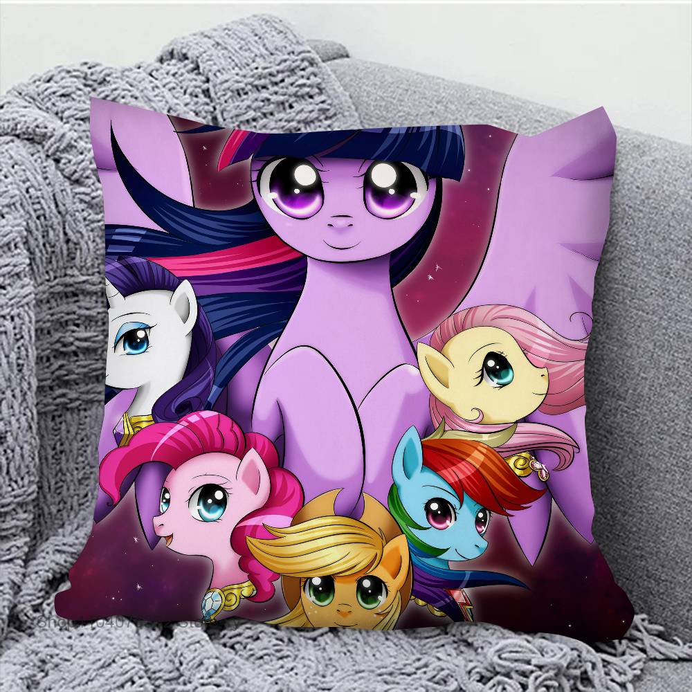 Anime M-My Little Pony Pillow Case Square Pillow Bedroom Sofa Leisure Comfort Cushion Car Living Room Home Decoration