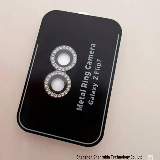 Samsung Z Fold7/Z Flip7 Lens Protector: Metal Eagle Eye Diamond Inlaid, Easy-Apply Glass Film