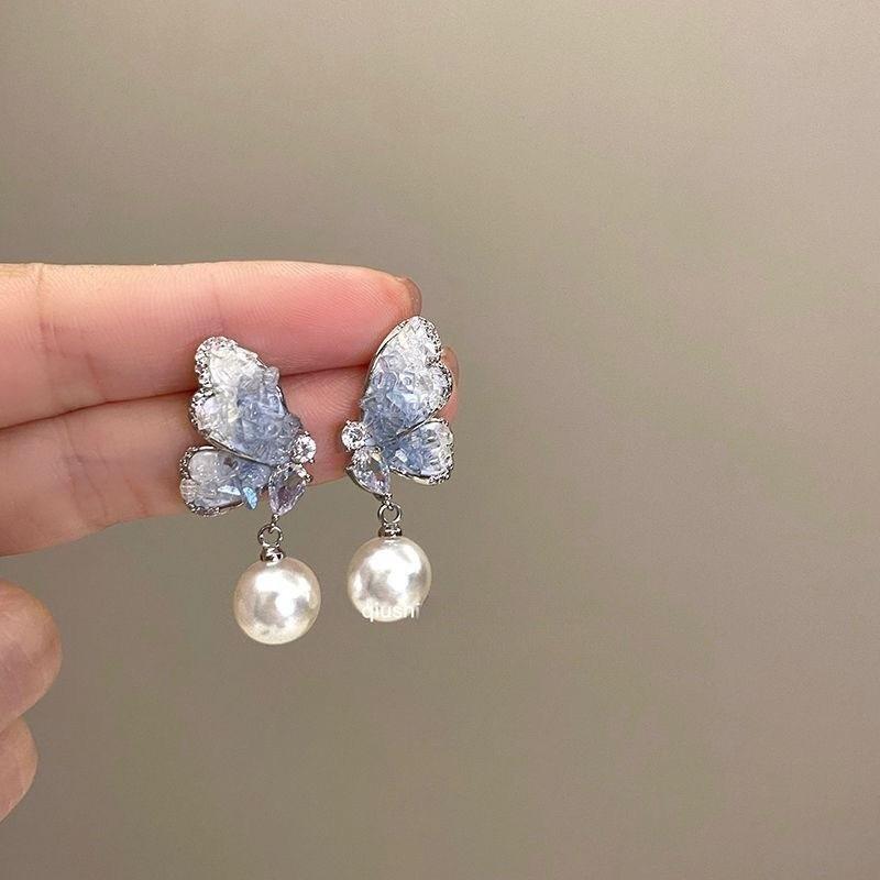Butterfly Crystal Earrings Unique Design Highend Feel Exquisite Summer Earrings For Women