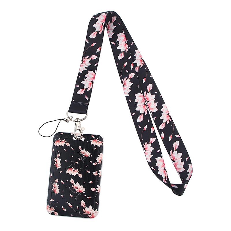 Yoga Sakura Credential Holder Little daisy Lanyard for Key Cute Neck Strap Card ID Badge Holder Key Chain Accessories Wholesale