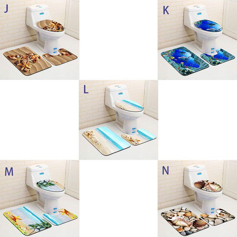 Premium Quality 3d Cartoon Design Bathroom Set With Non-slip Bath Mat And Rug