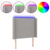 VidaXL Tête de Lit à LED Meuble de Chambre à Coucher Accessoire de Lit Simple Tête de Cadre de Lit Intérieur Gris Clair 3123758