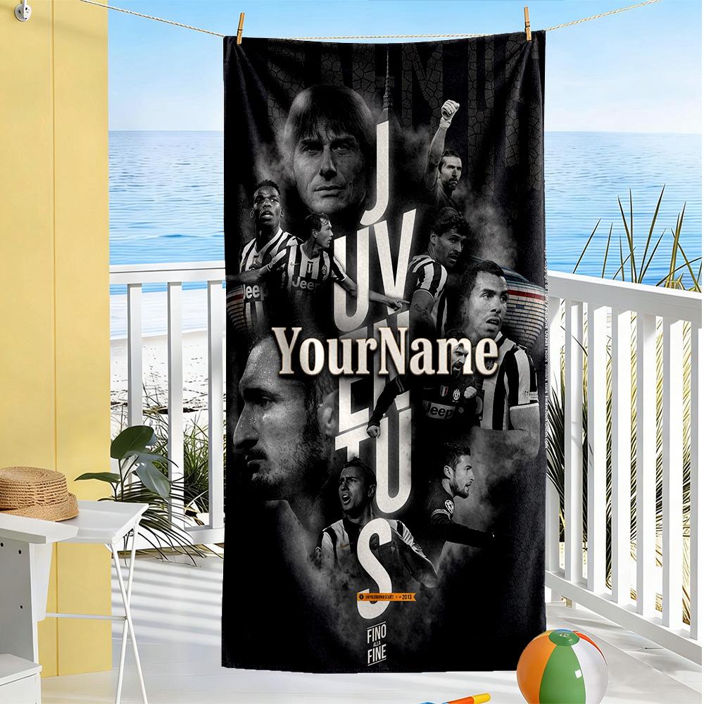 Juventus Personalized Text Beach Towel Quick-Dry Soft Microfiber Portable for SwimmingBeachCamping Travel Beach AccessoriesGym