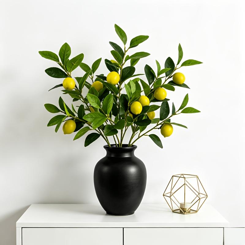2pcs Lifelike Artificial Lemon Branches | 50 Cm / 19.69 Inches, Realistic Plant Design, Synthetic Plants for Holiday, Daily, Wedding