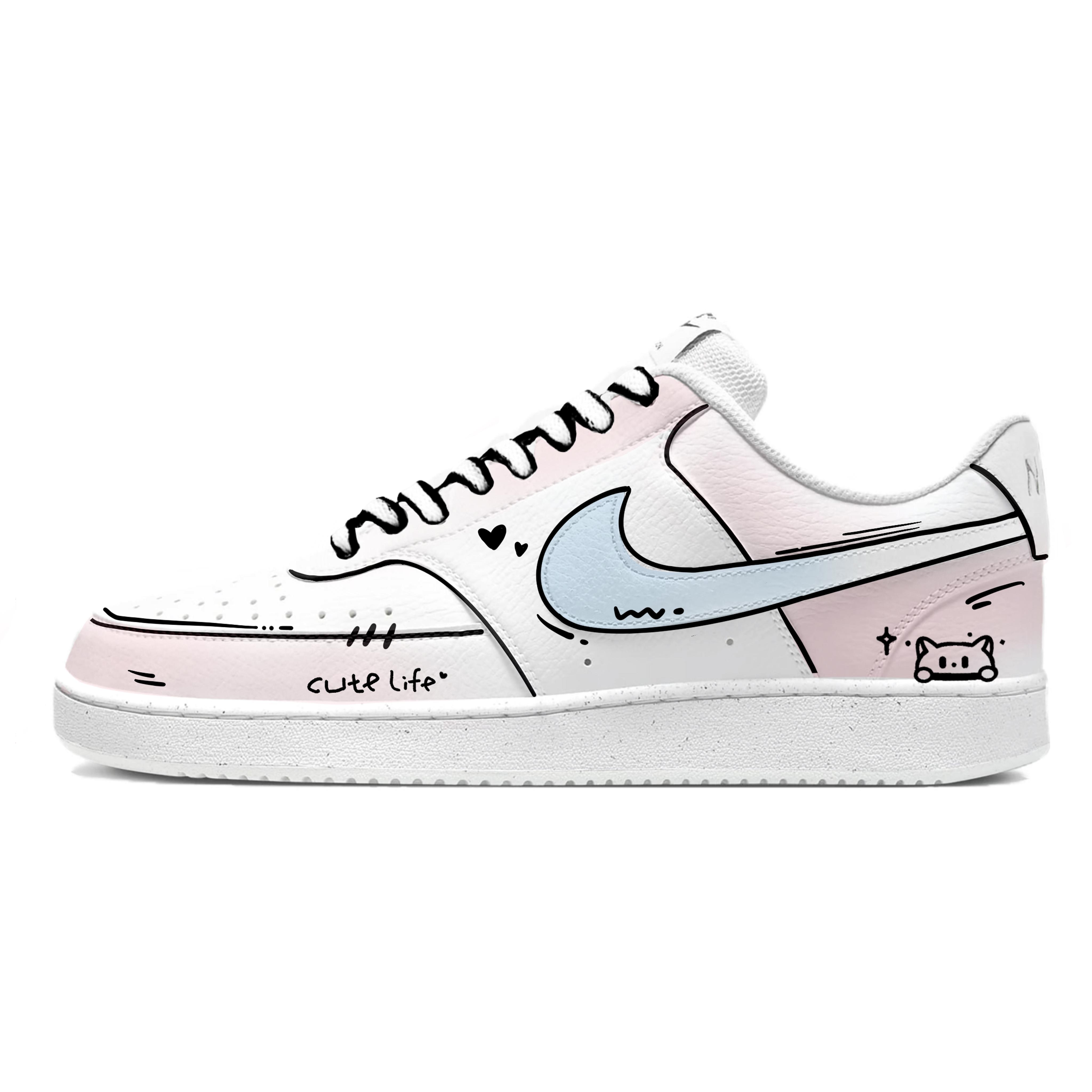 

Nike Court Vision 1 Skateboard Shoes Unisex Low Top Pink/White DH2987-101(Team1910-) 39
