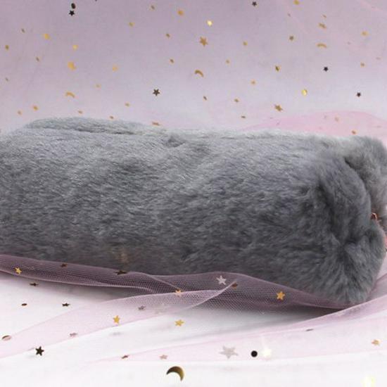 Korean-Style Cute Plush Octagonal Pencil Case for Girls