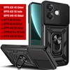 Slide Lens Armor Funda for OPPO A3X 4G Global Case Stand Cover for OPPO A3X A3 Pro 5G India A40 A60 A80 Case Magnetic Ring Case