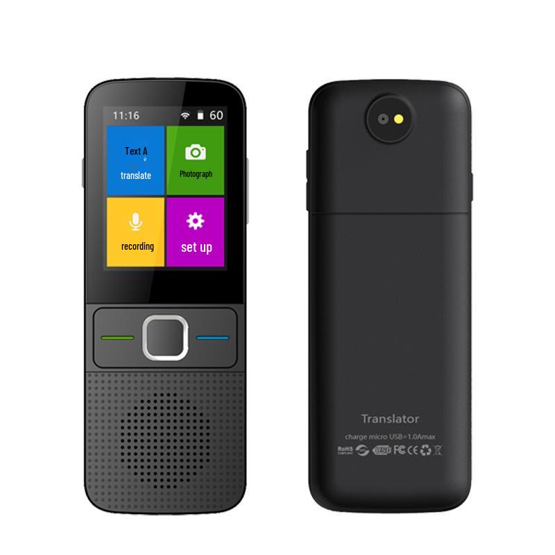 

Умный голосовой переводчик T10 с 14 офлайн-языками, поддерживает 138 языков, Wi-Fi, функции фото и записи. чёрный