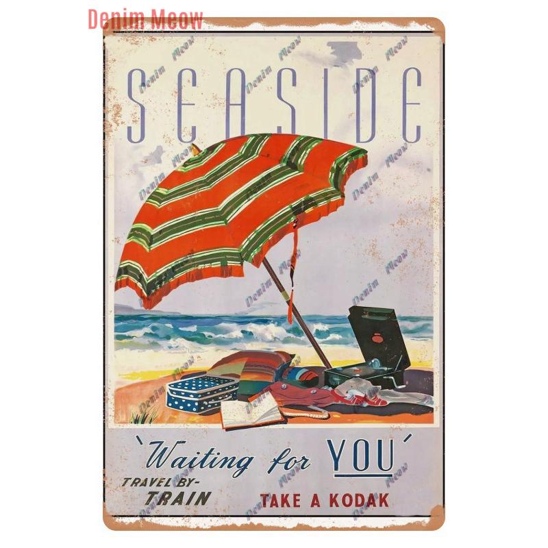 Vintage Sea Turtle Decor, Sea Snail, Metal Tin Sign, Nautical Beach Ocean Theme, Retro Seaside Underwater Summer Plates, WY283