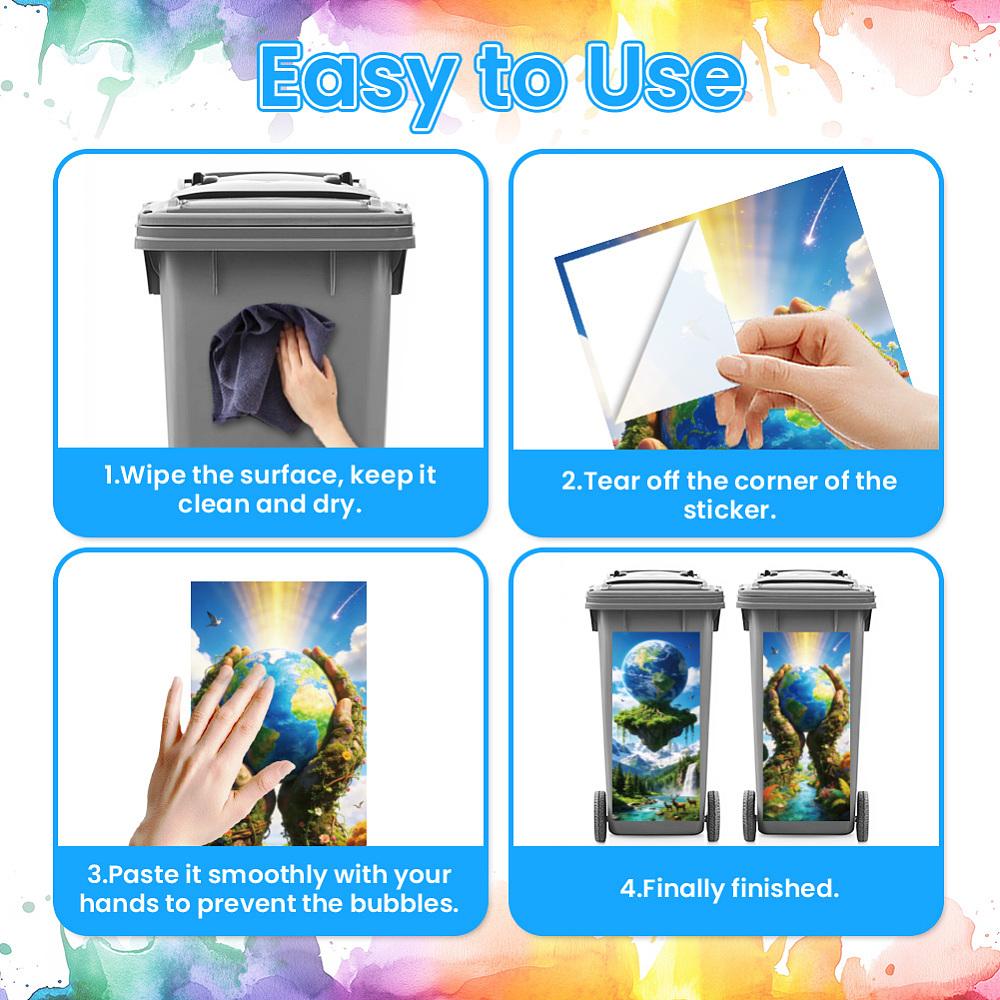 PVC Stickers Self-adhesive Decorative Stickers Decals for Trash Decoration Map 820x380mm