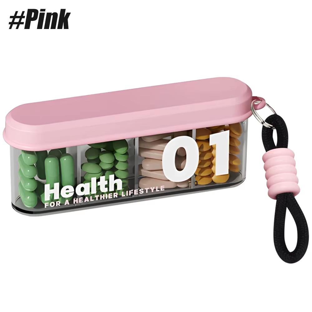 

Portable Medicine Box Mini Medicine Storage Box for Seven Days a Week Divided Into Compartments for Three Meals a Day рожевий