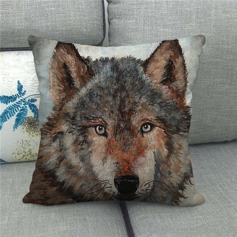 Feline Animals: Tigers, Wolves Digital Printing Short Plush Pillow Covers For Car Sofa Office Cushion Cover Home Goods