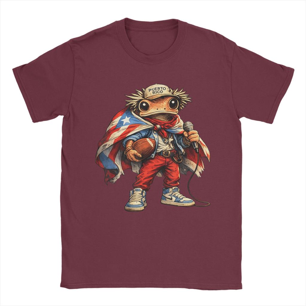 Puerto Rico Coqui Frog Funny Football TShirt Summer Pure Cotton TShirts For Unisex Popular Print Vintage Top Tees