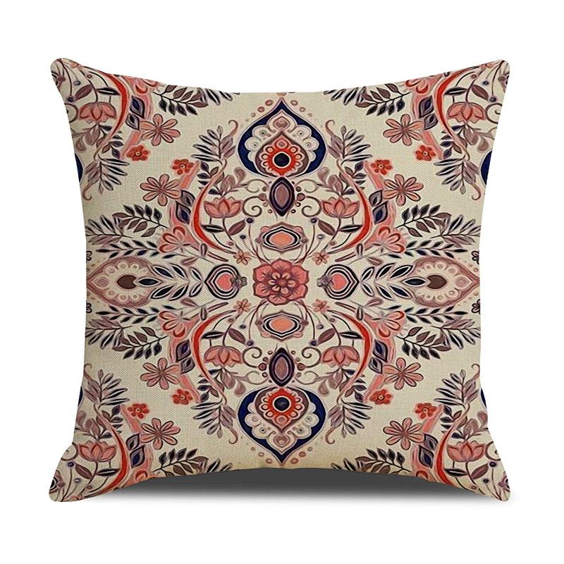 Retro Pattern Printed Cushion Pillow Cover Sofa Side Sleeping Household Products Linen Cushion Geometric Pattern