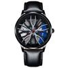 Watch Men'S Fashion Sports Personality Racing Wheel Black Steel Belt Quartz Watch Men'S