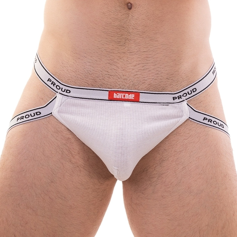 Rib Jock Proud Boy White - Barcode Berlin - JockStrap