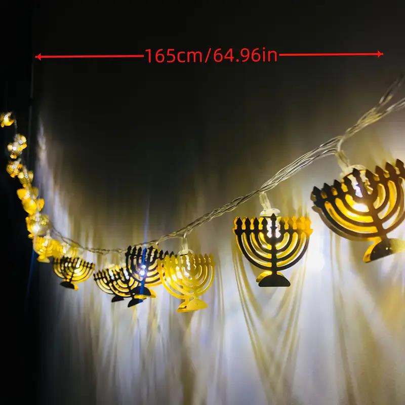 1.65M 10LED Hanukkah Menorah & Star of David String Lights For Jewish New Year Happy Hanukkah Kids Gifts Menorah Party Supplies