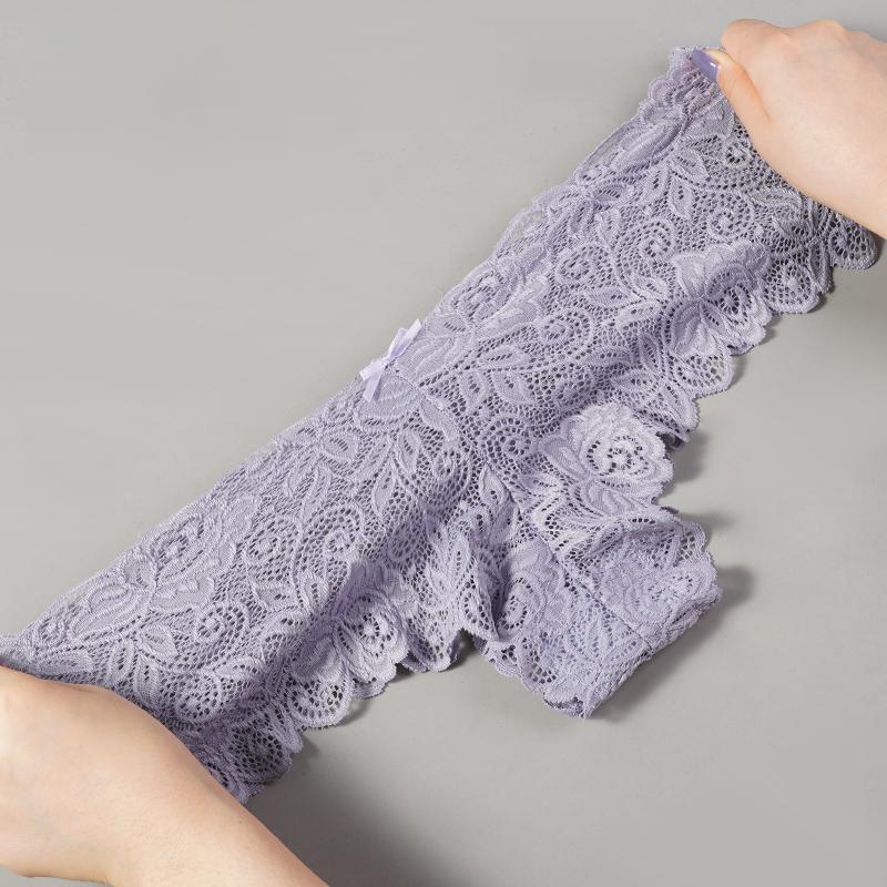 Women Sexy Lace Low Rise Thongs Hollow Out Mesh Panties Female Breathable Underwear Girls Intimates Underwear