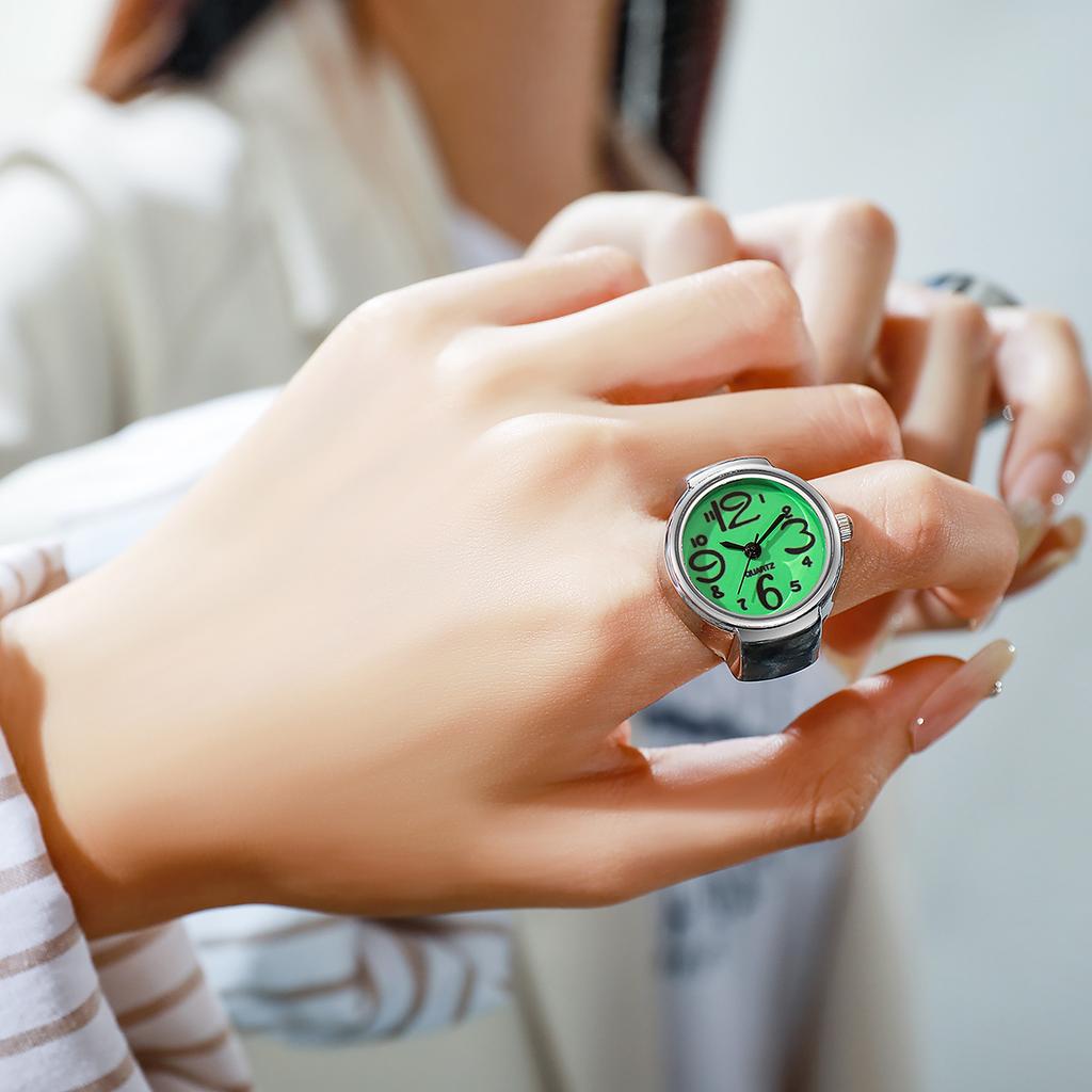 Creative Ring Watch Circular Dial Alloy Case Finger Watch for Men Women Couple, Hot Sale Mini Round Wrist Ring Watch Gift