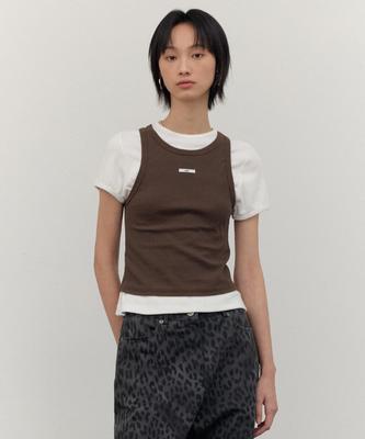 CITTA Mini Label Crop Sleeveless_Ctt358 (Brown)