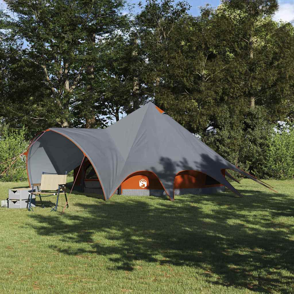 Teepee Tent for 5 Persons Gray and Orange 415 x 415 x 247 cm