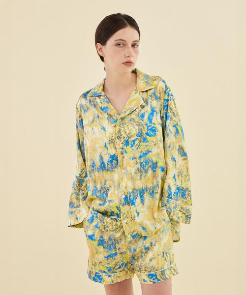 [2Dreamers] Flower Print Silk Pajamas [Shipped from Korea] 100% Authentic S
