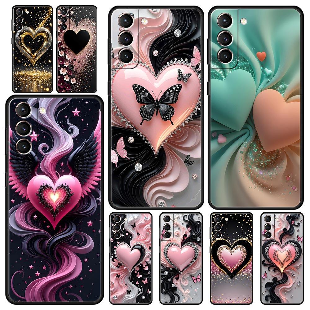 Colored Love Heart Printed Phone Case for Samsung Galaxy S26 S25 S24 S23 S22 S20 S21 FE Ultra S25 Edge Plus 5G Soft TPU Cover