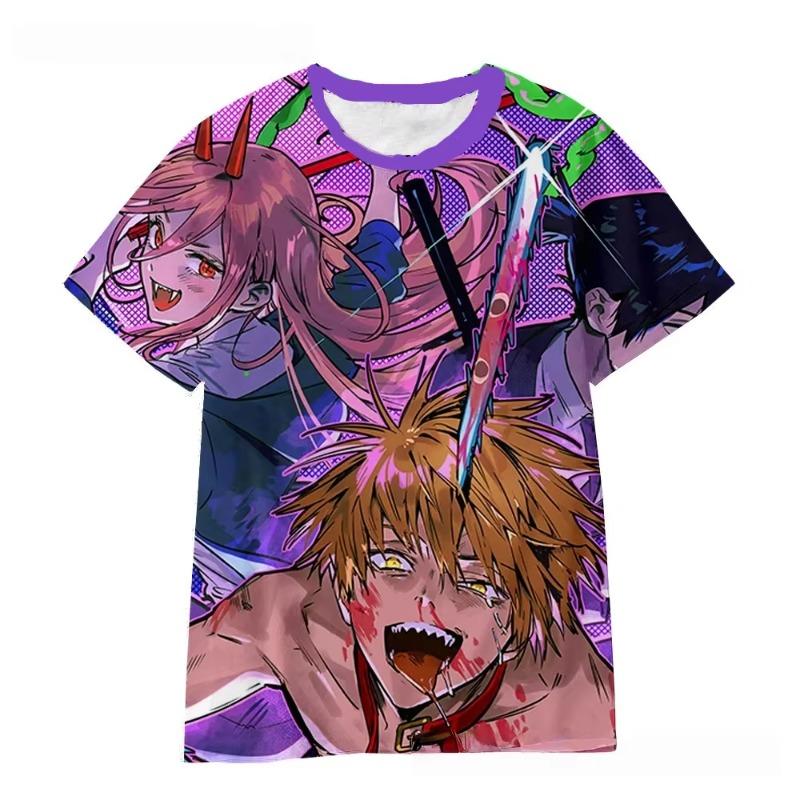 Chainsaw Man 3D Printed Short Sleeve, Suitable for Anime Conventions/