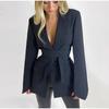 2025, primăvară vară, noi jachete de modă pentru femei, culoare uni, ocazional cu rever, haină cu mânecă lungă, guler răsturnat, paltoane pentru femeie