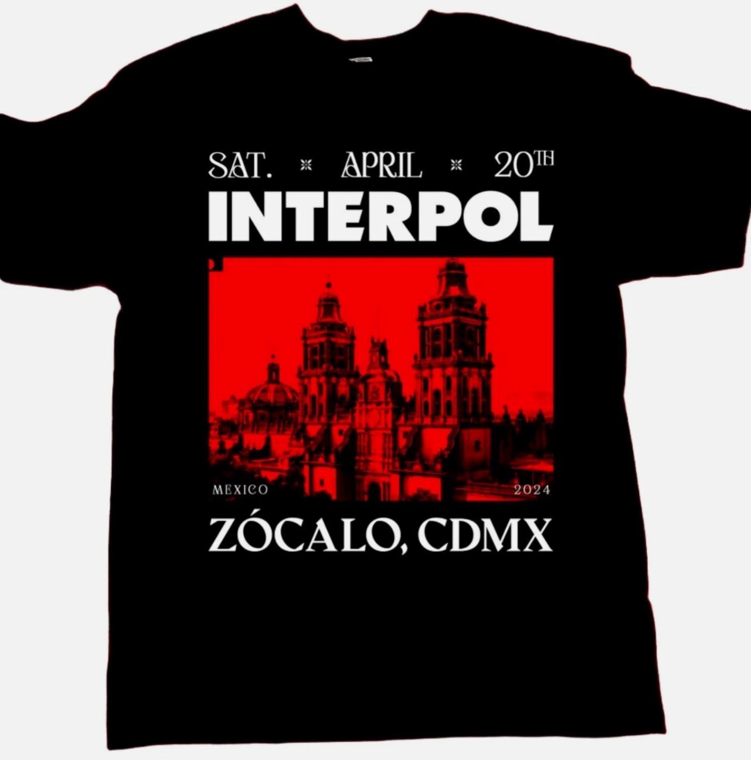 Interpol Mexico Zocalo Cdmx April 20 2026 T-shirt XXL