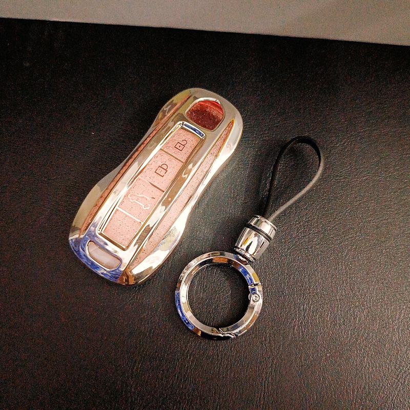 Pink Diamond Tpu 3 Button For Porsche Panamera Spyder Carrera Macan Boxster Cayman Cayenne 911 970 981 991 Car Key Case Cover