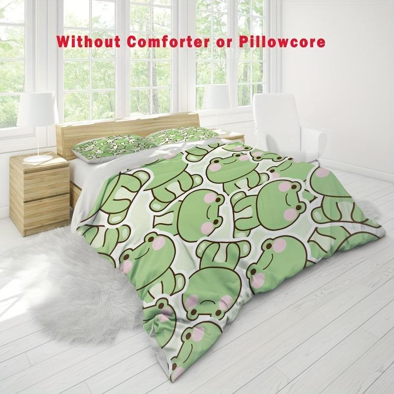 Frog Soft Comfortable Quilt Cute Animal Three-Piece Full Size Children Male Female Adult