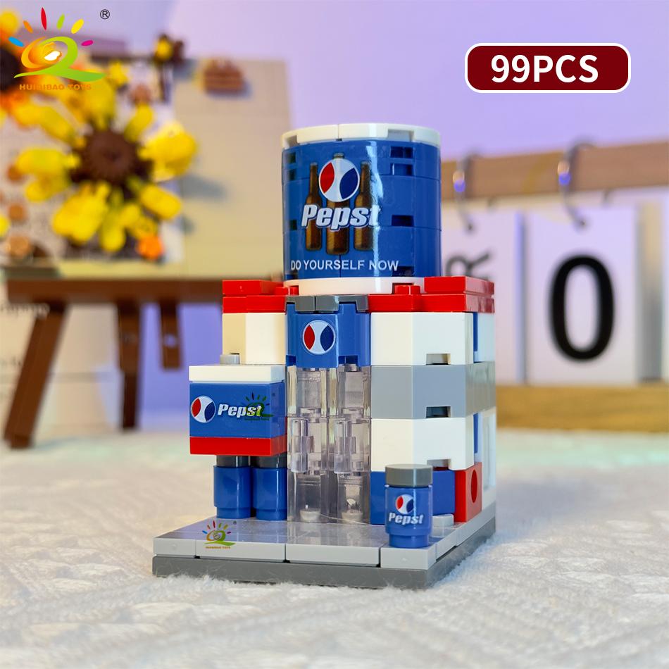 Non-Toxic Moc City Street View Mini Building Blocks Diy City Commercial Street Coffee Shop Puzzle Toys Home Ornaments Decoration