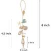 Gold Seashell Rear View Mirror Hanging Charm – Coastal Beach Hanging Charm, Boho Starfish Aesthetic Car Interior Accessory, Cute Car Ornament Gift