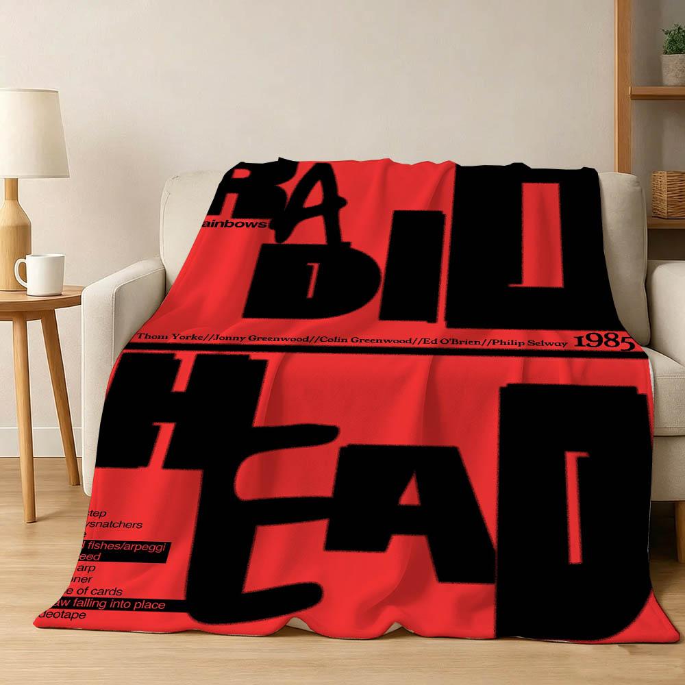 Singer R-RadioheadS-d Band Ok Computer Flannel Blanket Soft Throw Blanket Art For Home Decor Bedroom Bed Sofa Picnic Fans Gifts
