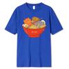 Japanese Style Cute Cats In Noodies Bowl Printed T Shirts Men Breathable Loose Clothing Casual Tshirt