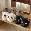 New Cute Cartoon Elf Cat Slippers Winter Indoor Home Velvet Warm Non-slip Fluffy Cotton Slippers