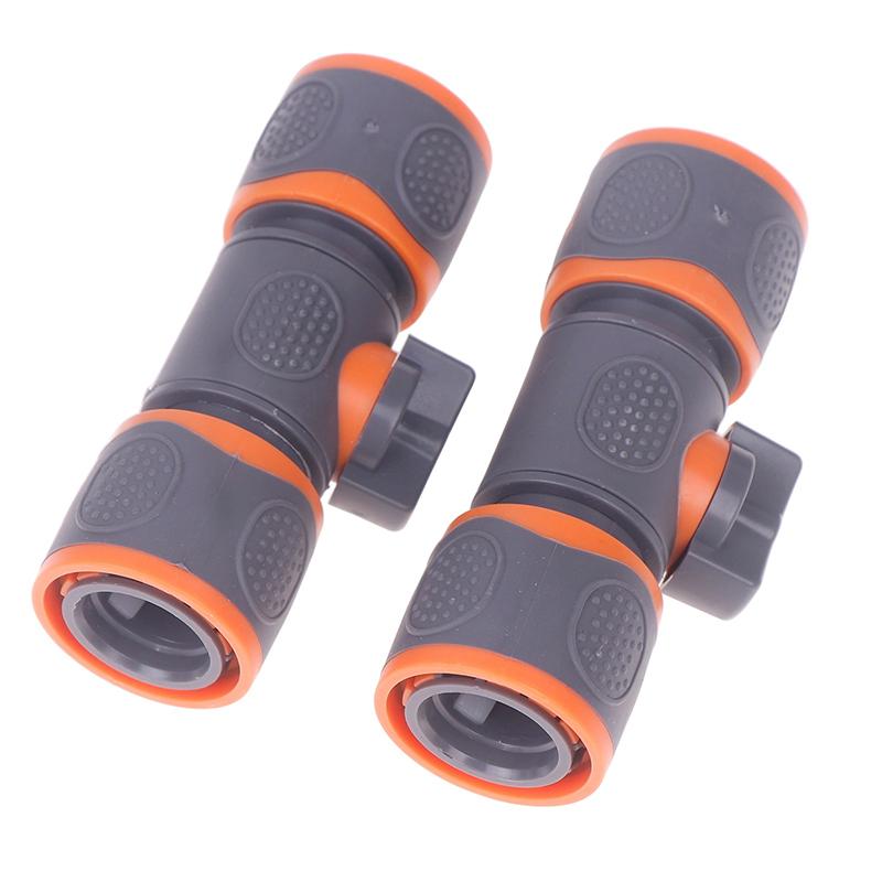 2Pcs 1/2" 3/4" Garden Hose Adapter Quick Connector Stop Plug Coupler Joint Water Irrigation Tube Repair Extender Pipe Fittings