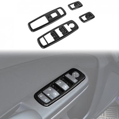 4* Window Lift Switch Panel Cover Trim for Dodge Ram 1500 2010-17 Carbon Fiber