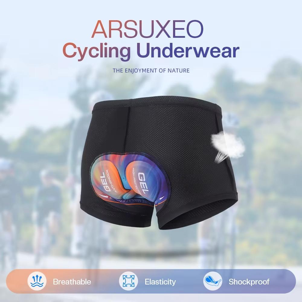 Mens Cycling Shorts Breathable Gel Padded Bicycle Underwear Shockproof Road Mountain Bike Underpants