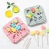 Silicone Fruit Shape Lollipop Mold Soft Safe Animal Fruit Party Cake Shape Fondant Mold Making Lollipop Chocolate Candy Mold