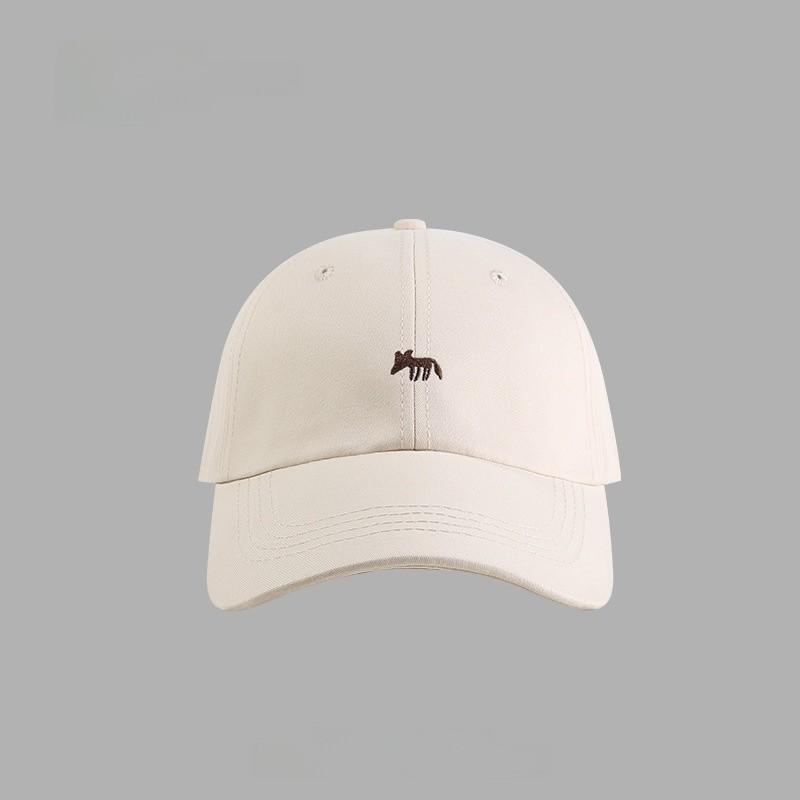 Small Fox Embroidered Baseball Cap With Sun Protection For Outdoor Activities