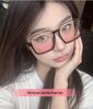 Damebriller uten sminke Stor blush-brille - Trendy slankende anti-UV solbriller for influensere.