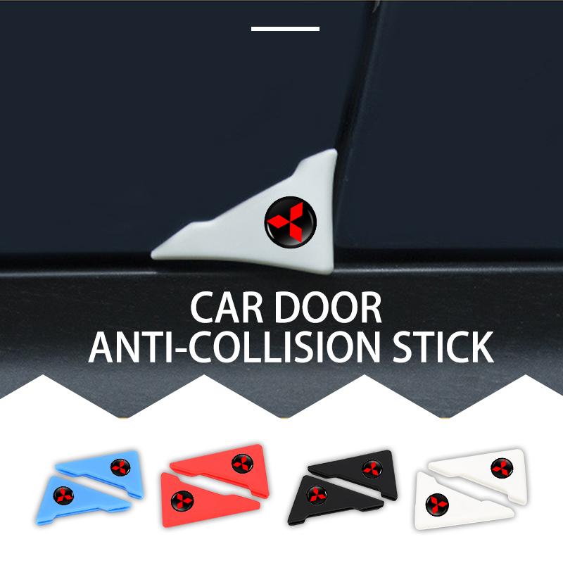 cxdjmy1 For Mitsubishi 2Pcs Car Door Corner Cover Anti-Scratch Protection Sticker Auto Accessories Outlander Pajero Sport Lancer EX ASX