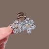 Small Crystal Flower Hair Claw Clip - Elegant Side Clip for Half Updo