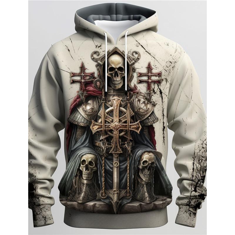Graphic Cross Men's Fashion 3D Print Hoodie Vacation Hoodies Hooded Print Front Pocket Spring & Fall Designer Hoodie Sweatshirt