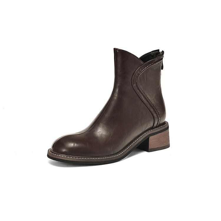 Fashion New Autumn Winter Women Boots Fashion Round Toe Shoes for Women Short Boots Women High Heel Botas De Mujer Comfort Chelsea Boots