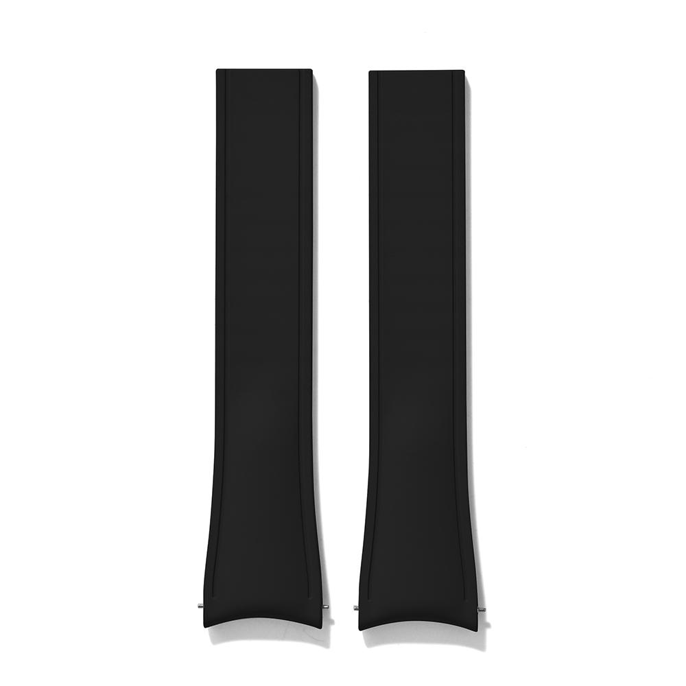 New Design Curved Rubber CTS Watch Strap 20mm 22mm Quick Release Original Butterfly Buckle Watch Bands For FKM Strap Cut To Size