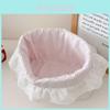 Cotton Dot Edge Storage Basket With Lace Details For Home Organization And Gift Ideas